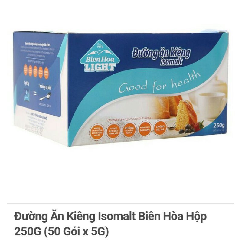 Đường Ăn Kiêng Isomalt Biên Hòa Hộp250G (50 Gói x 5G)