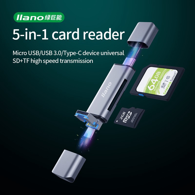 Đầu đọc thẻ nhớ USB 3.0 llano hỗ trợ SD/TF 5 trong 1