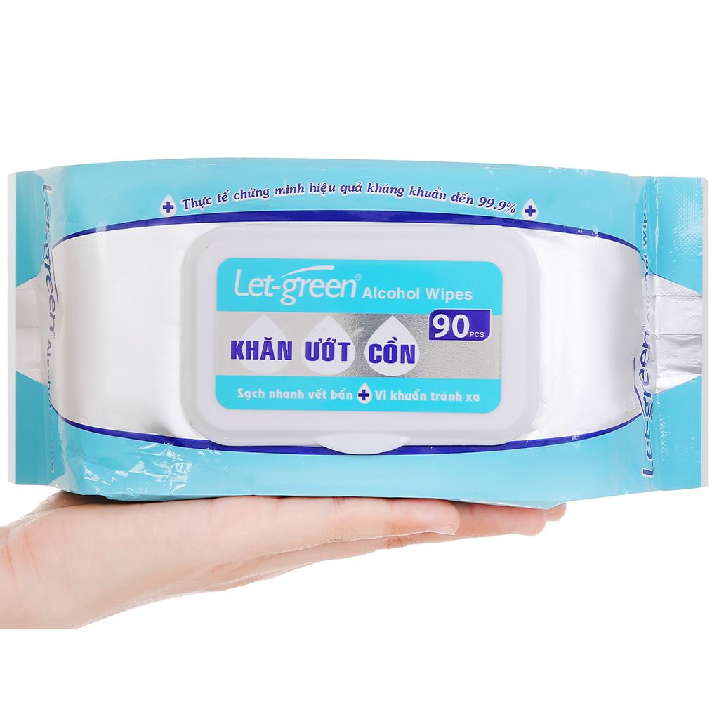 Khăn Ướt Cồn Let-Green Loại 90 Miếng/Bao
