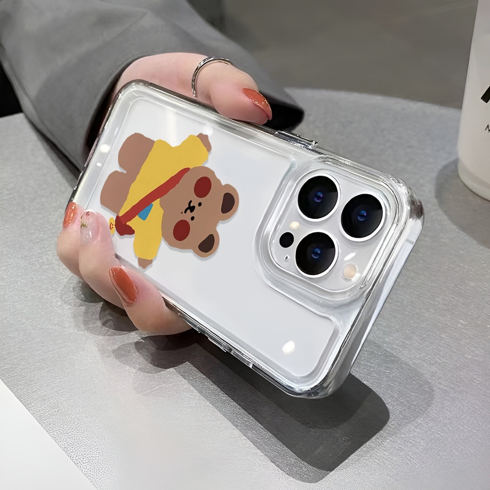 Ốp Điện Thoại Trong Suốt In Hình Gấu Hoạt Hình Dễ Thương Cho iphone 14ProMax 14Plus 13 11 12 7Plus X XR XS Max 8 7