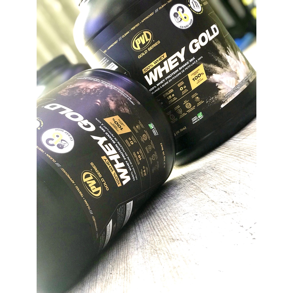HỦ 6lbs - PVL 100% WHEY GOLD - Phát Triển Cơ Bắp - Bổ sung thêm Enzym tiêu hoá hấp thu tốt nhất