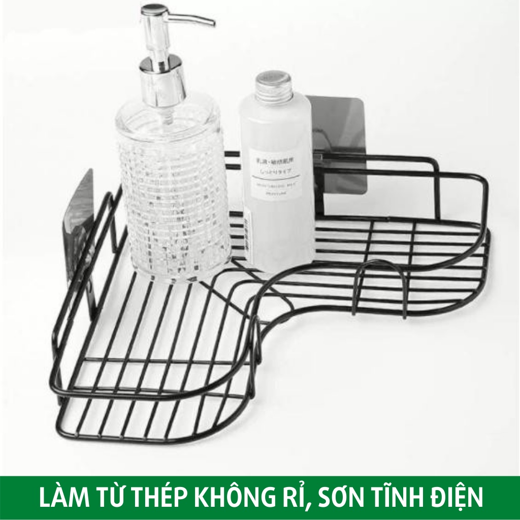 Kệ góc tường nhà tắm tam giác dán tường sơn tĩnh điện miếng dán tường chắc chắn