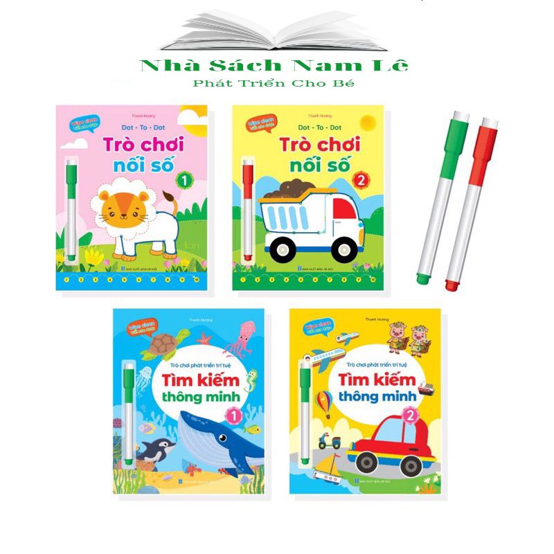 Sách - Trò Chơi Nối Số , Tìm Kiếm Thông Minh - Wipe Clean Viết Xoá Được 4 Quyển