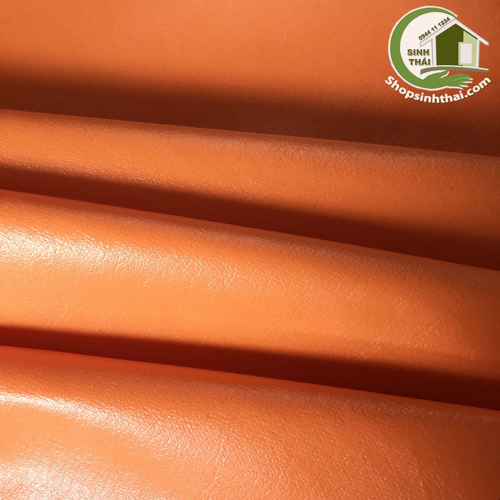 Vải da simili PVC - vải giả da may túi, làm dép, bọc ghế sofa -  màu cam có vân