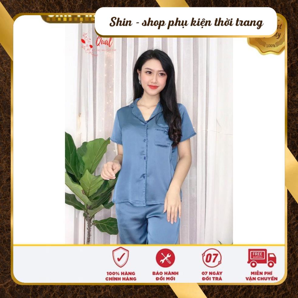 Đồ Bộ Mặc Nhà Cao Cấp - Pijama Cộc Tay Quần Lửng  Lụa Satin Trơn Cao Cấp Đủ Đủ Size - Mẫu HOT Nhất Mùa Hè 2020 | BigBuy360 - bigbuy360.vn