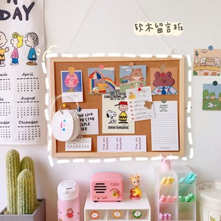 Bảng gỗ gim note, decor kèm phụ kiện