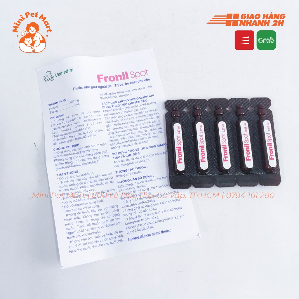 FRONIL SPOT 2-10kg - Thuốc nhỏ trị ve, bọ chét cho chó (0,67ml)