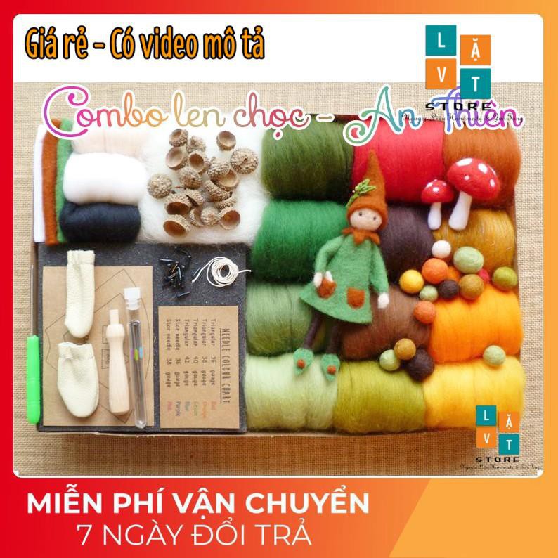 [16 Màu Len] Combo Len Chọc An Thiên - Combo Needle Felting