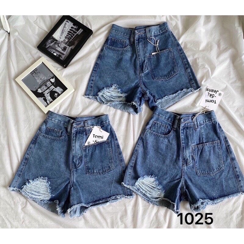 Quần short bò nữ rách - quần shorts jeans nữ rách Denim thiết kế sooc rách cá tính phong cách Hàn Quốc