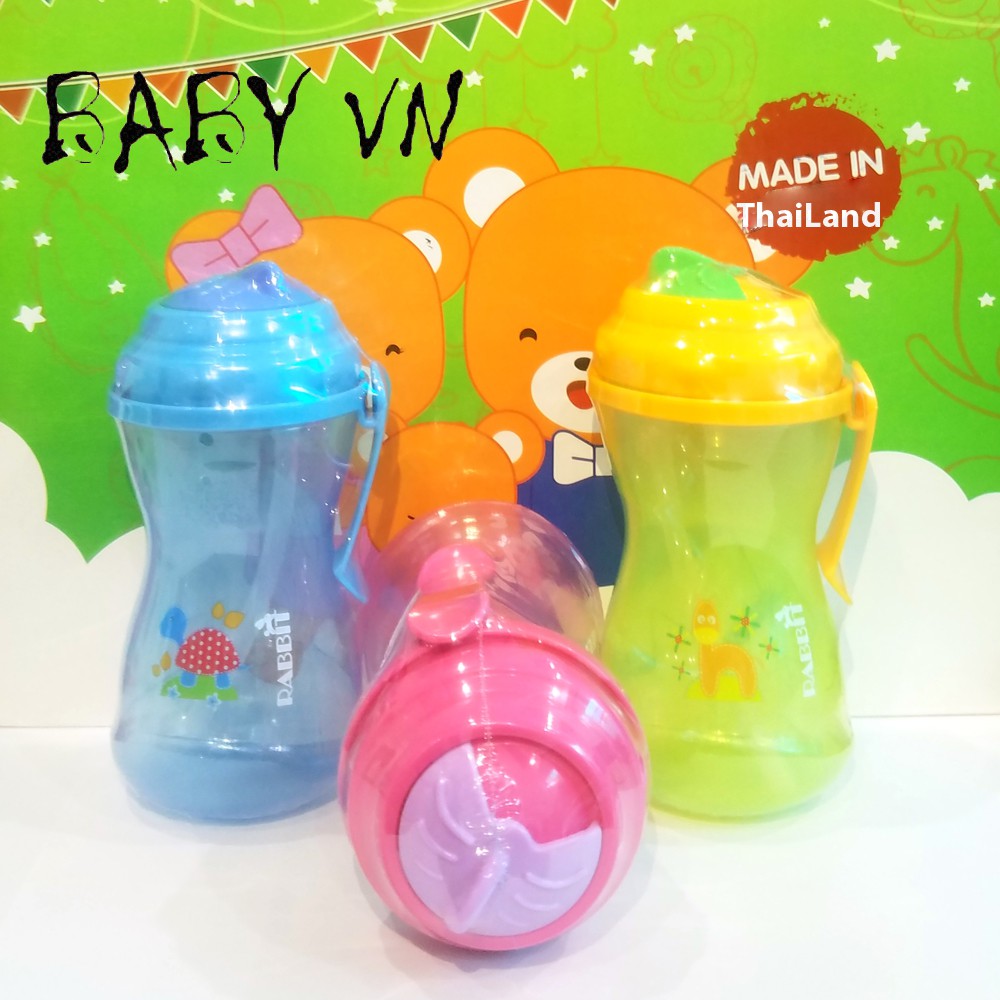 Bình nước quai hình thú 330ML - No26 - RABBIT - HACO BABY - BABY VN