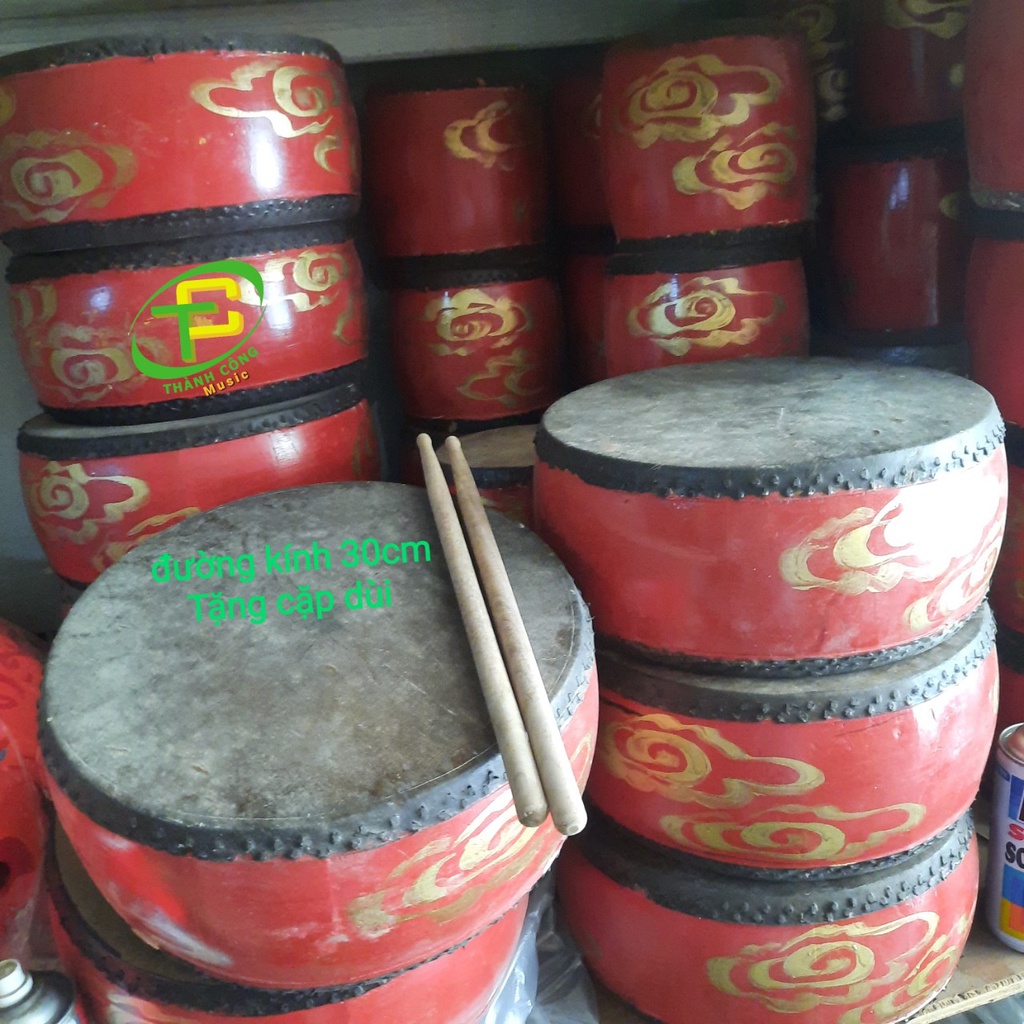 Trống khẩu hát chèo, trống khẩu gỗ mít da trâu( 30cm)