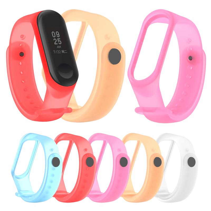 Dây Đeo Silicon Trong Suốt Chống Nước Cho Đồng Hồ Thông Minh Xiaomi Mi Band 3 Miband 3 4
