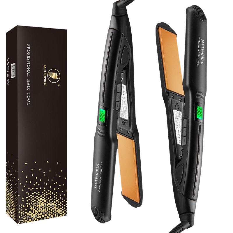 Máy là duỗi tóc Jadeempress mặt sứ mượt bóng tóc màn LCD hiện nhiệt dùng cho tiệm tóc