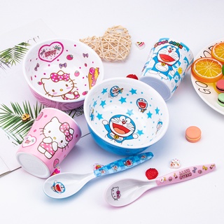 🌸𝐓𝐀̣̆𝐍𝐆 𝐐𝐔𝐀̀🌸 Chén tròn dày 2 lớp Hello Kitty - Doremon Doraemon