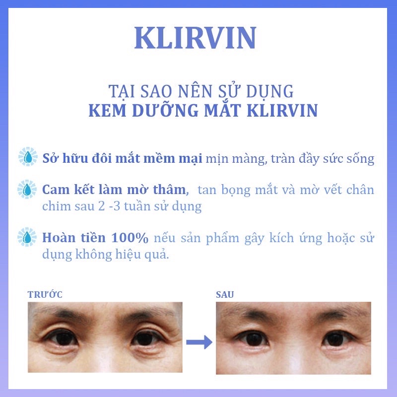 Kem giảm thâm mắt Klirvin Nga-  kem mờ thâm, xoá nếp nhăn mắt