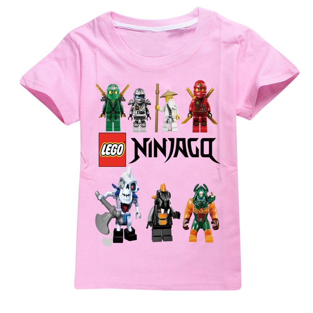 Áo Thun 100% Cotton Cổ Tròn In Hình Lego Ninjago Thời Trang Mùa Hè Cho Bé Trai