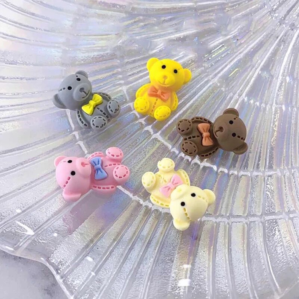 [Hàng mới về] Set 10 phụ kiện trang trí móng tay 3d 13x18mm hình gấu hoạt hình nhiều màu kiểu nhật bản