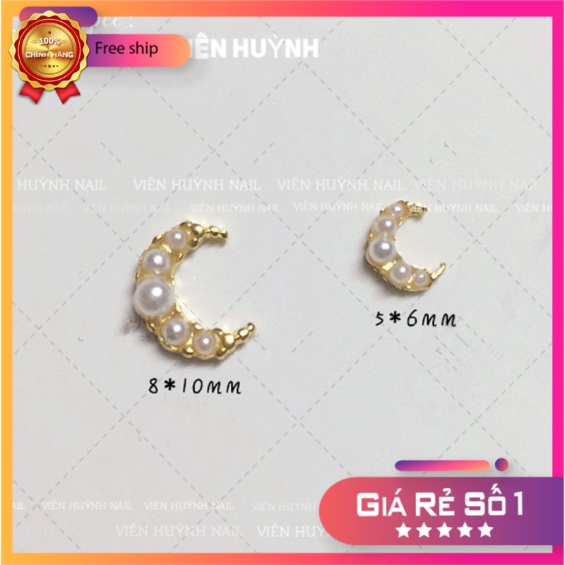 Charm gắn móng nail kiểu dáng mặt trăng, set 10 cái