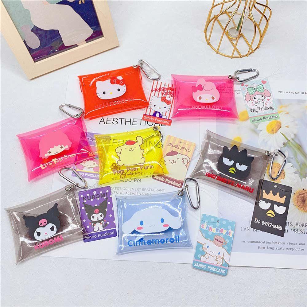 Ví Đựng Tiền Xu/Chìa Khóa/Tai Nghe Mini Trong Suốt Hình Cinnamoroll Hoạt Hình Dễ Thương Dành Cho Trẻ Em