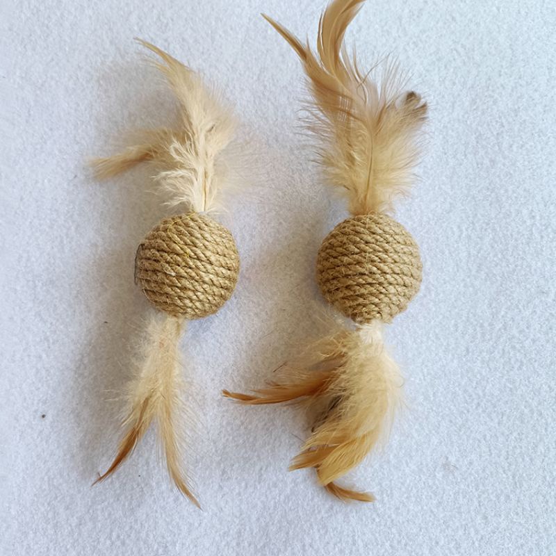 Banh Cói Đồ Chơi Cho Mèo - Có Lông Vũ