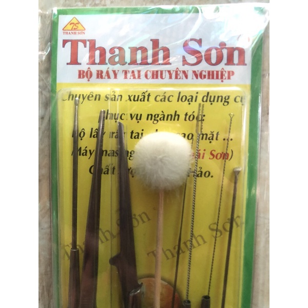 Bộ ráy tai Thanh Sơn 8 món xịn nẹp inox chắc chắn dùng làm ráy tai tiệm cắt tóc bộ móc tai chuyên nghiệp cán gổ