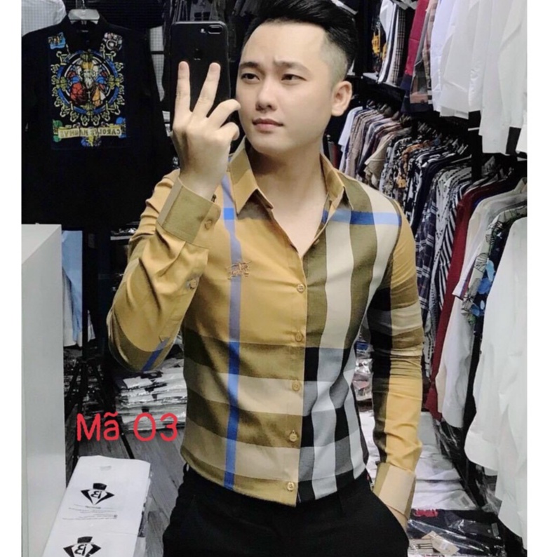 Áo sơ mi 3D dài tay họa tiết sọc caro thời trang cao cấp, chuẩn chất, form chuẩn Hàn đẹp trẻ trung thanh lịch