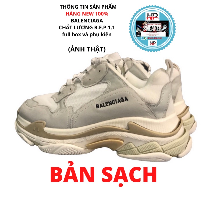 GIÀY THỂ THAO NỮ BALENCIAGA TRIP S ĐẾ KHÍ VÀ ĐẾ ĐẶC MÀU FULL TRẮNG