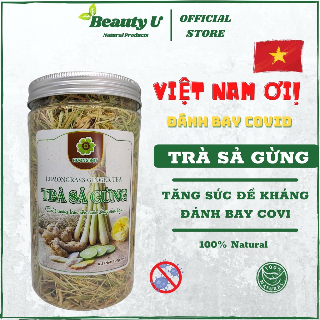 Trà Sả Gừng 100% Thiên Nhiên Hỗ Trợ Giảm Cân , Làm Đẹp Da , Thanh Lọc Cơ Thể , Tăng Cường Hệ Miễn Dịch , Chống Lão Hóa