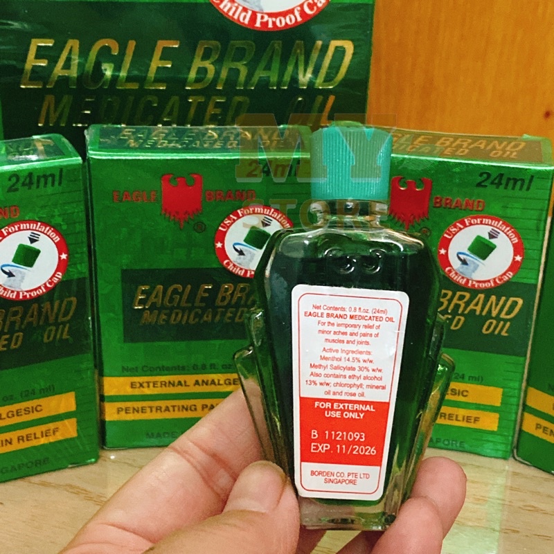 (Hàng Mỹ) Dầu Xanh Nội Địa Mỹ 2 Nắp Con Ó Eagle Brand 24ml