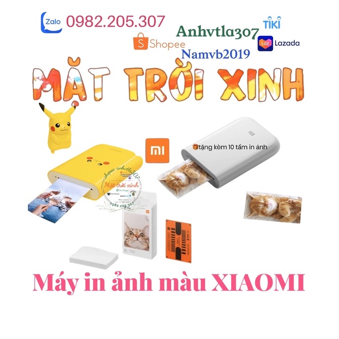 [chính hãng]Máy in ảnh thông minh DIY mini cầm tay XIAOMI AR 300dpi 500mAh chất lượng cao💚