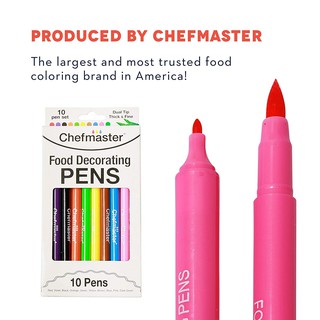 Bút vẽ thực phẩm, bút vẽ bánh 2 đầu to nhỏ, hãng nổi tiếng Chefmaster, review cao của Mỹ