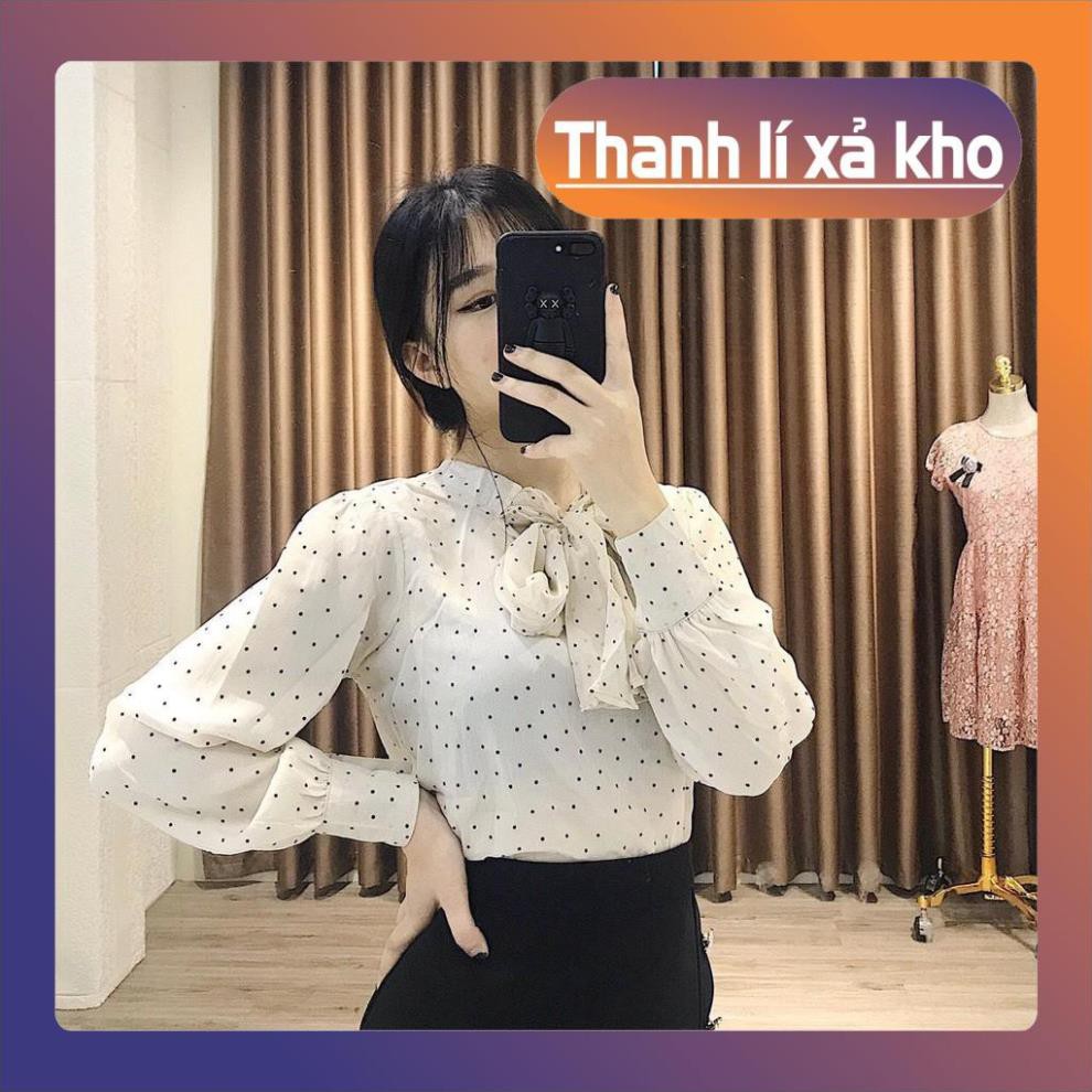 Áo Sơ Mi Vải Voan - Áo Sơ Mi Trắng Chấm Bi Chất Đẹp