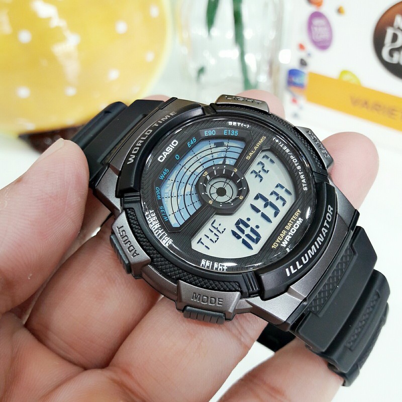 Đồng Hồ Nam Casio Dây Nhựa Trẻ Trung AE-1100W-1AVSDF Chính Hãng
