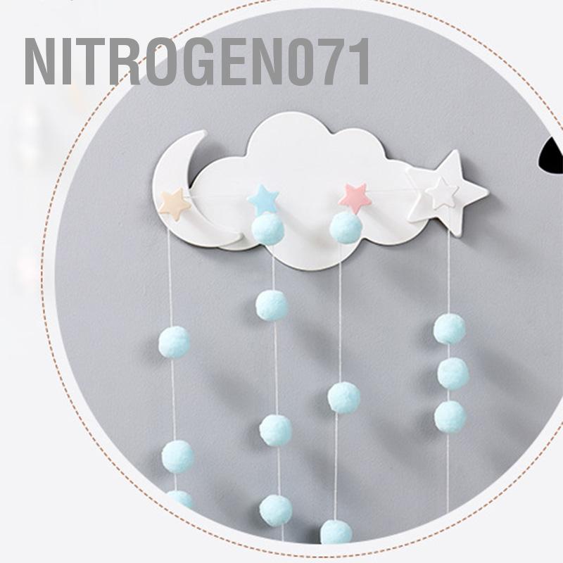 Nitrogen071 Người giữ chìa khóa tường đám mây Độ dính chắc chắn Treo Hình dạng dễ thương Vô giá Móc áo khoác phòng ngủ cho nhà