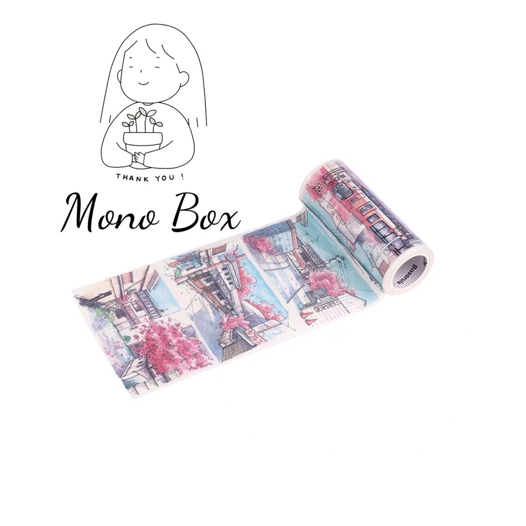 [Mã LIFEB04ALL giảm 10% tối đa 15K đơn 0Đ] [Chiết] Washi tape họa tiết hoa anh đào rơi Mono_box 00516