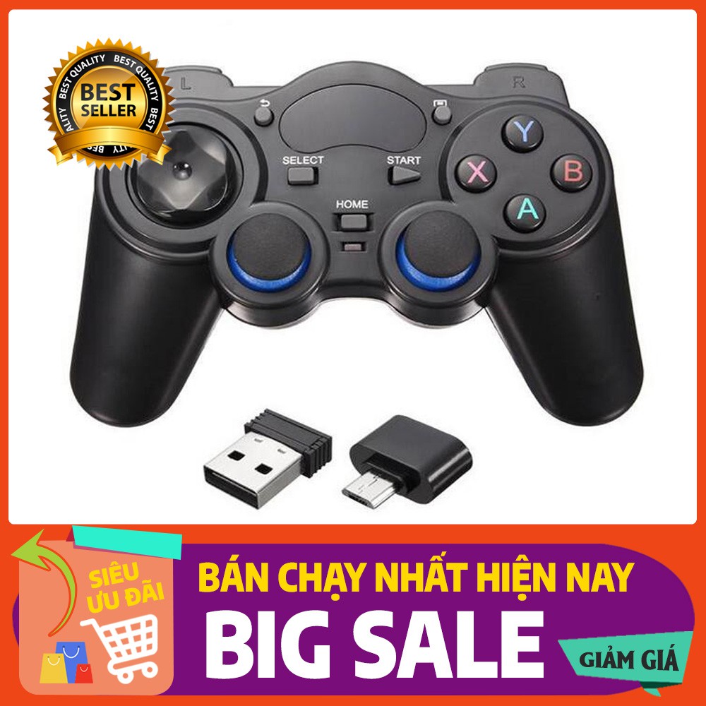 Tay cầm chơi game không dây wireless 2.4G cho Android TV, điện thoại Android, PC, TV Box, PS