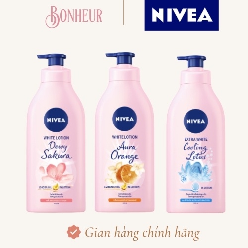 Sữa dưỡng thể NIVEA hương sen, sakura & cam dưỡng trắng cấp ẩm cho da mua sale tại Watson ThaiLand 525ML