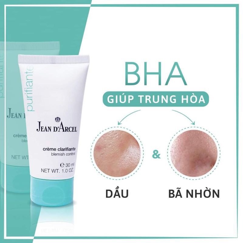 (CHÍNH HÃNG) Kem Giảm Mụn Nhanh, Kiềm Dầu Cấp Tốc Jean D'Arcel Blemish Control - 30ml