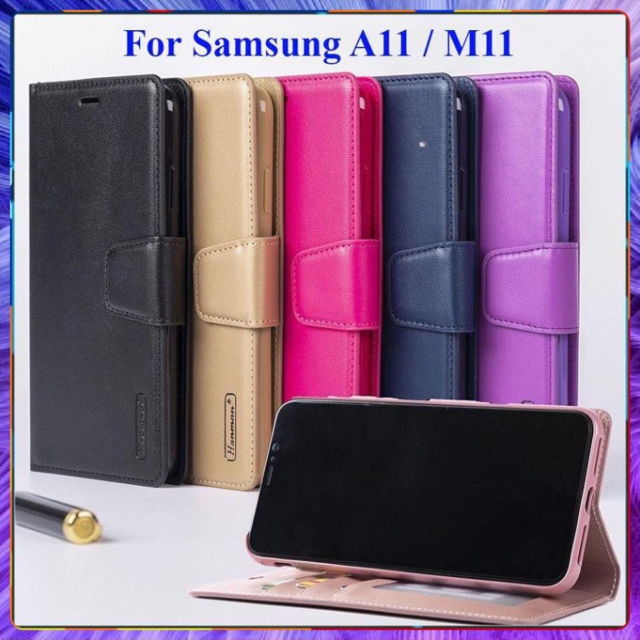 [FreeShip] Bao da Samsung Galaxy A11 / M11 dạng ví hiệu Hanman cao cấp, ngăn đựng thẻ ATM tiền tiện lợi