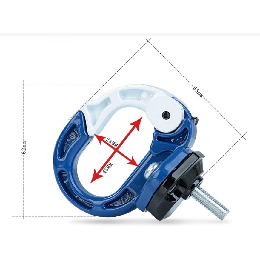 Móc treo đồ xe máy kim loại, chịu lực 15kg có chốt chống rớt