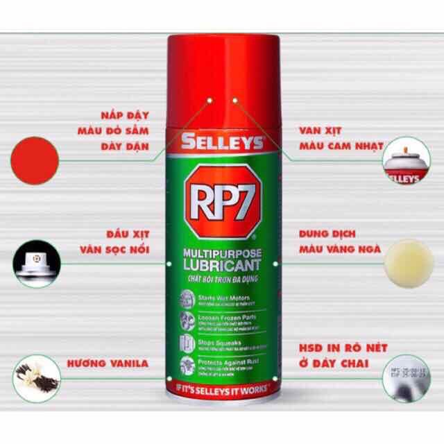 Xịt bôi trơn, chống rỉ RP7