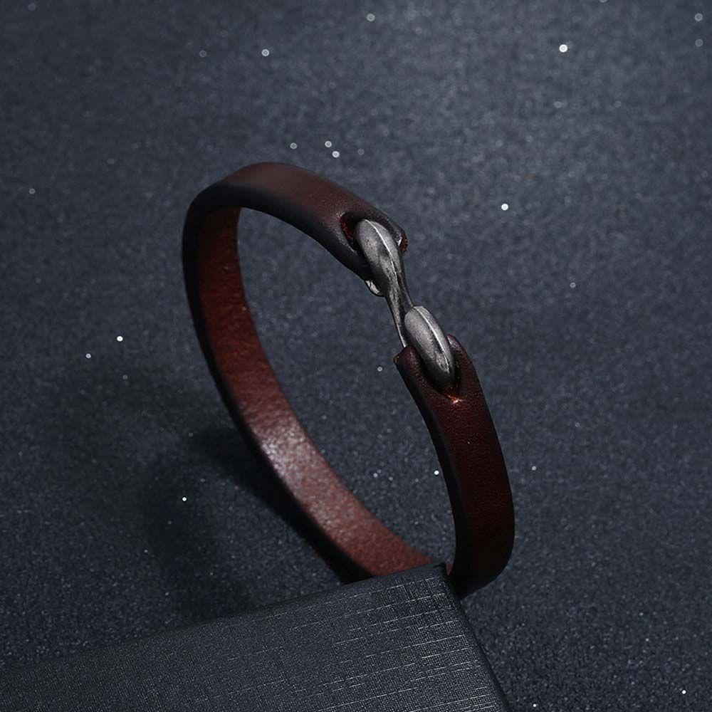 FORBETTER Vòng Tay Đơn Giản Màu Nâu / Đen 20cm / 21.5cm Phong Cách Cổ Điển Thời Trang Cho Nam Và Nữ