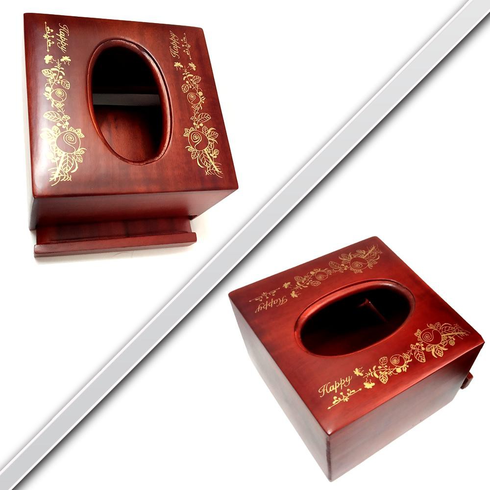 Hộp đựng khăn giấy hình vuông bằng gỗ tự nhiên, hàng thủ công cao cấp | BigBuy360 - bigbuy360.vn