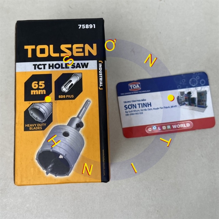 Mũi khoan lỗ khoét lỗ tường bê tông 65mm TOLSEN 75891