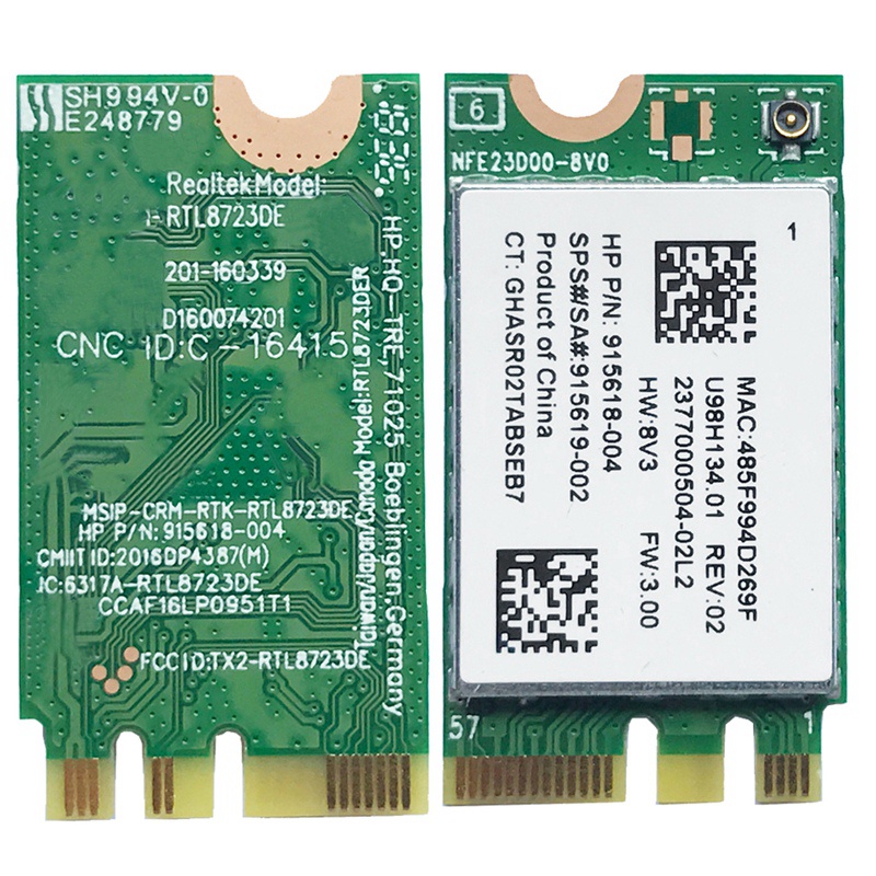 Thẻ Mạng Rtl8723De 246 G6 Bt 4.0 2.4g Sps 915619-001 / 915618-002 300m Cho Laptop Hp | BigBuy360 - bigbuy360.vn