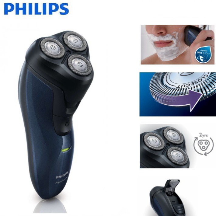 Sản Phẩm Máy cạo râu cao cấp thương hiệu Philips AT620, tích hợp lưỡi cạo mai, cạo khô và ướt (Bảo hành 12 tháng) .