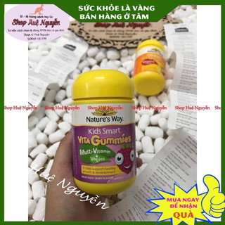 Vitamin Nature's Way Kids Smart Vita Gummies Multi-Vitamin +Vegies - Kẹo dẻo vitamin Rau Củ