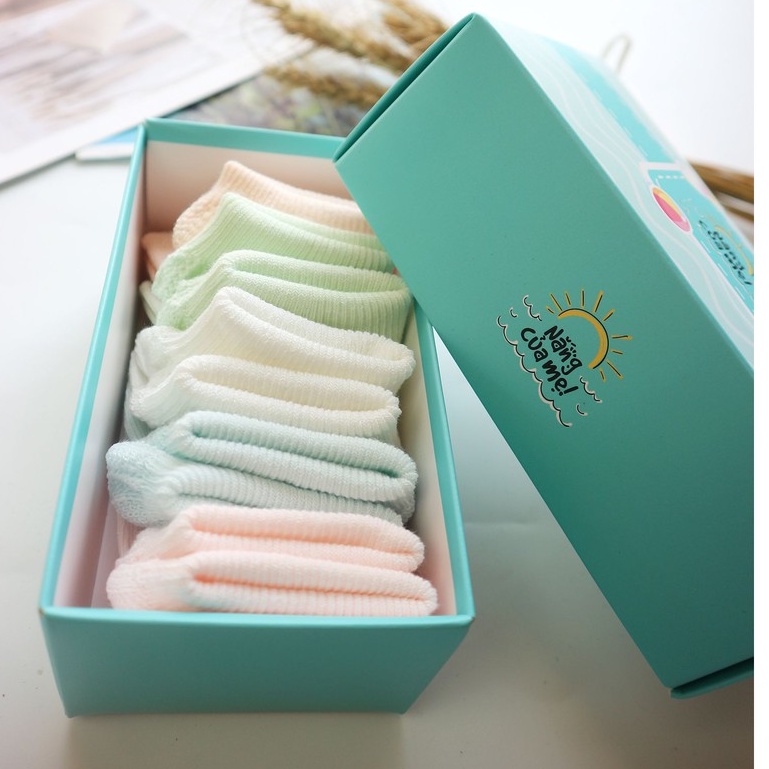 Tất Cổ Bèo Cho Bé Sơ Sinh Nắng Của Mẹ tất vớ chất Cotton cổ bèo nhún dễ thương nhiều màu cho bé gái _BB5