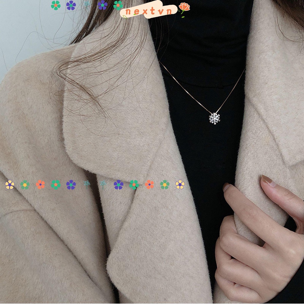 Dây chuyền hình bông tuyết đính đá nhiều màu sắc nhã nhặn