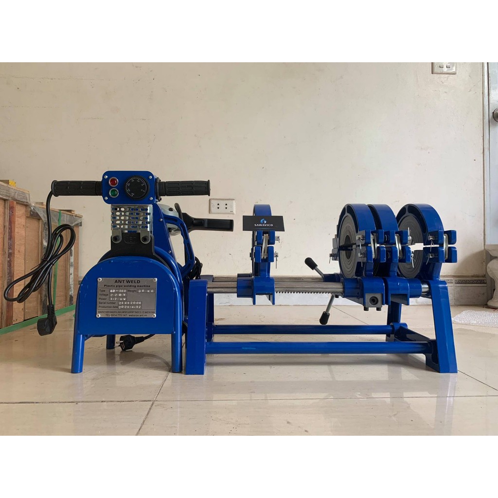 Máy hàn ống HDPE, PPR D75-D250 - 4R - 4 kẹp - Máy cơ tay quay ANT - WELD - PCCC HÀ NỘI